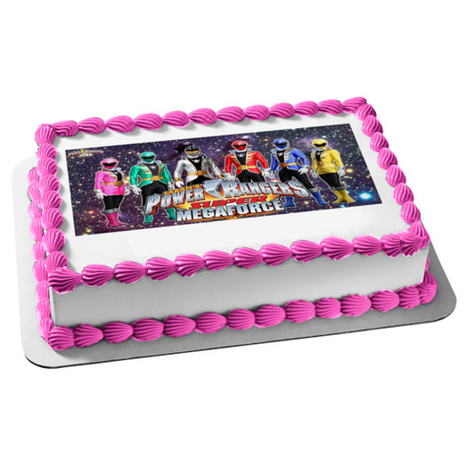 Power Rangers Super Megaforce Troy Emma Jake Gia Noah y Robo Imagen comestible para decoración de tarta ABPID08123 
