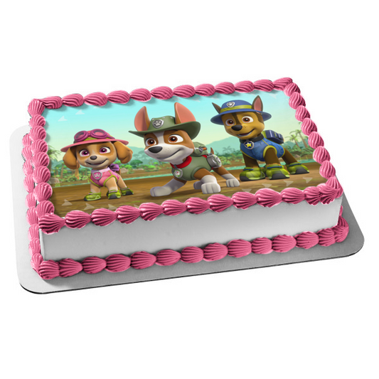 Paw Patrol Skye Chase and Tracker Rescue Dogs Edible Cake Topper Image ABPID08126