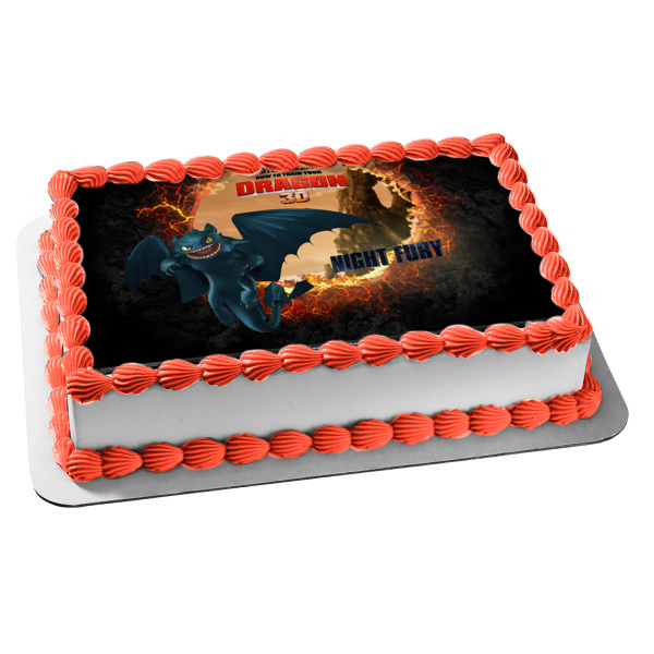 How to Train Your Dragon 3D Night Fury Light Fury Edible Cake Topper Image ABPID08406