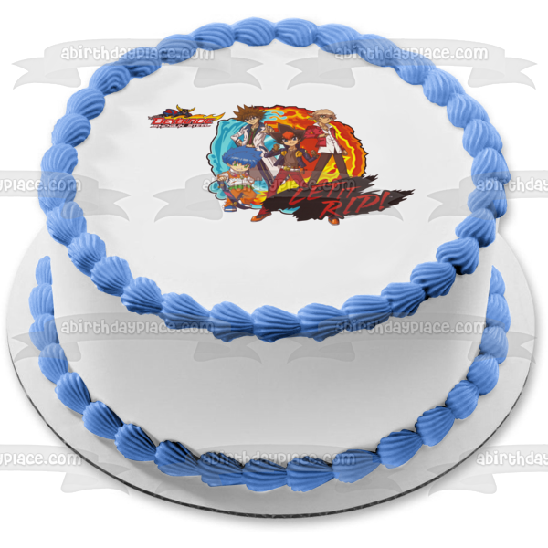 Beyblade Shogun Steel Let It Rip Edible Cake Topper Image ABPID08145