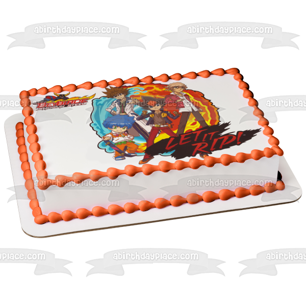 Beyblade Shogun Steel Let It Rip Edible Cake Topper Image ABPID08145