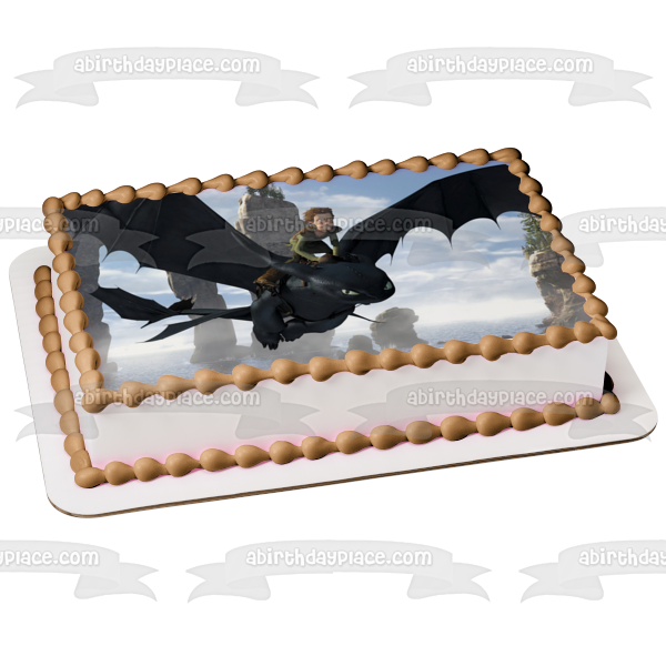 How to Train Your Dragon Toothless Hiccup Edible Cake Topper Image ABPID08441