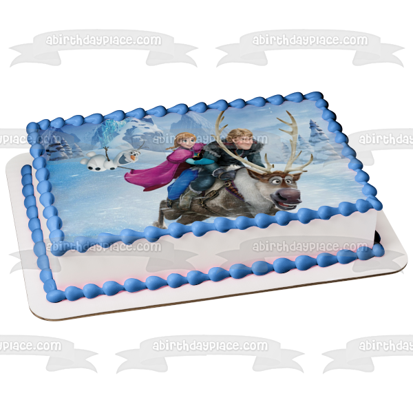 Frozen Kristoff Anna Olaf Sitron Edible Cake Topper Image ABPID08186