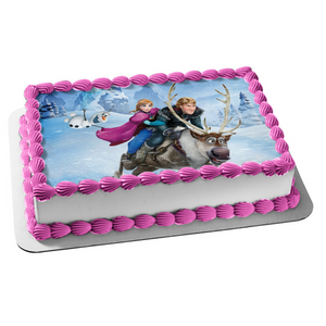 Frozen Kristoff Anna Olaf Sitron Edible Cake Topper Image ABPID08186