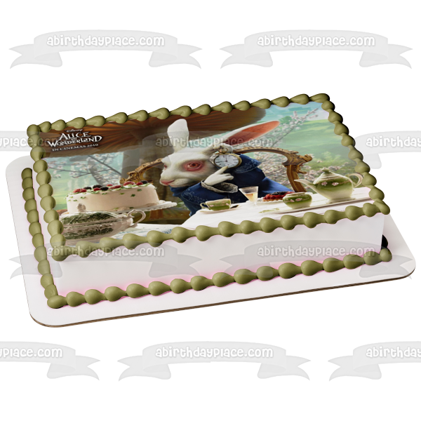 Disney Alice In Wonderland Tea Party the White Rabbit Edible Cake Topper Image ABPID08451