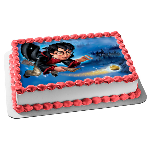 Harry Potter Cartoon Hogwarts School Edible Cake Topper Image ABPID08454