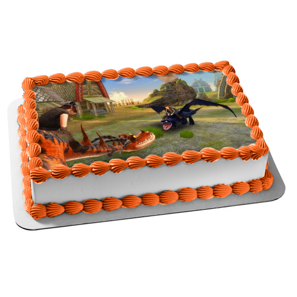 How to Train Your Dragon Toothless Hiccup Stoick the Vast Baby Nightmare Edible Cake Topper Image ABPID08458