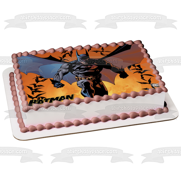 DC Comics Batman Flying Cape Bats Edible Cake Topper Image ABPID08461