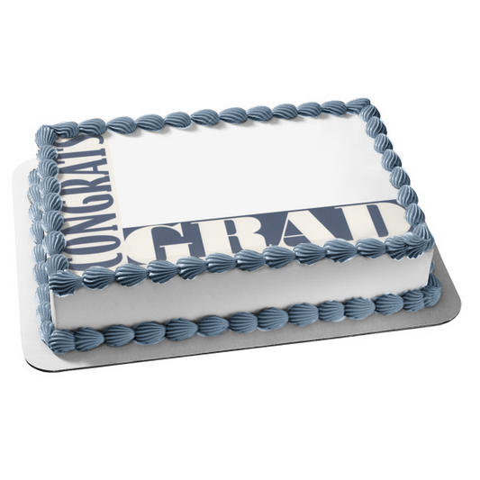 Felicitaciones Grad Letras moradas Graduación Marco de imagen comestible para decoración de tarta ABPID08215 