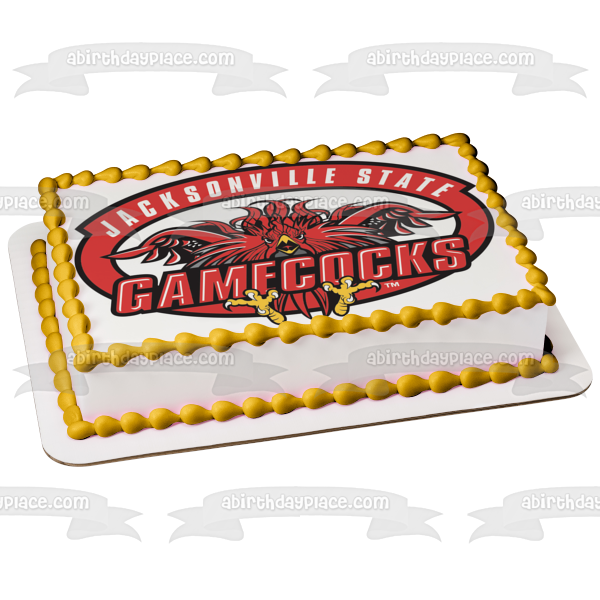 Jacksonville State University Gamecocks Logo NCAA Edible Cake Topper Image ABPID08221