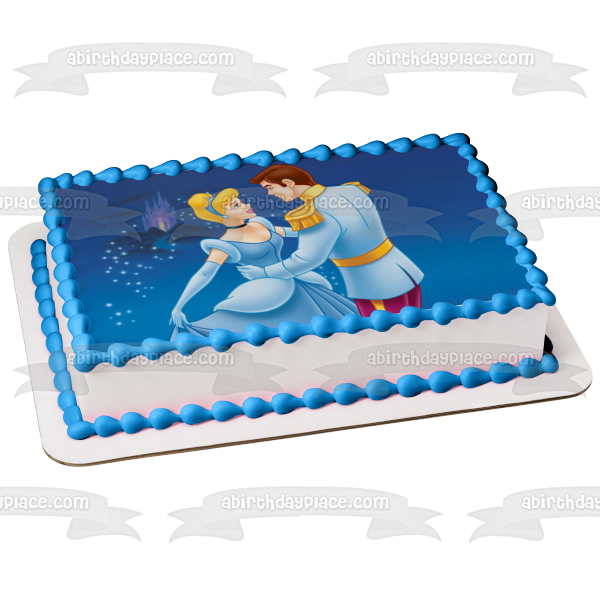 Disney Princess Cinderella the Prince Castle Dancing Edible Cake Topper Image ABPID08496