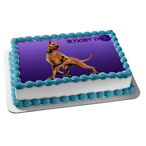 Scooby-Doo Purple Background Edible Cake Topper Image ABPID08506