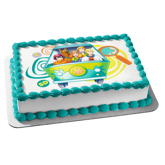 Scooby Doo Mystery Machine Shaggy Velma Daphne and Fred Edible Cake Topper Image ABPID08263