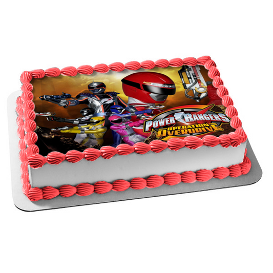 Power Rangers Operation Overdrive Pink Ranger Kimberly Red Ranger Jason Yellow Ranger Trini Edible Cake Topper Image ABPID08519