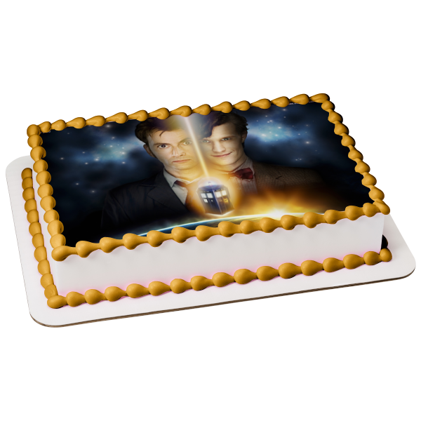 Doctor Who Tardis Eleventh Doctor Tenth Doctor Edible Cake Topper Image ABPID08529