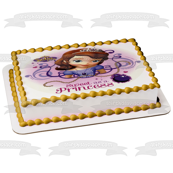 Sofia the First Sweet As a Princess Edible Cake Topper Image ABPID08285