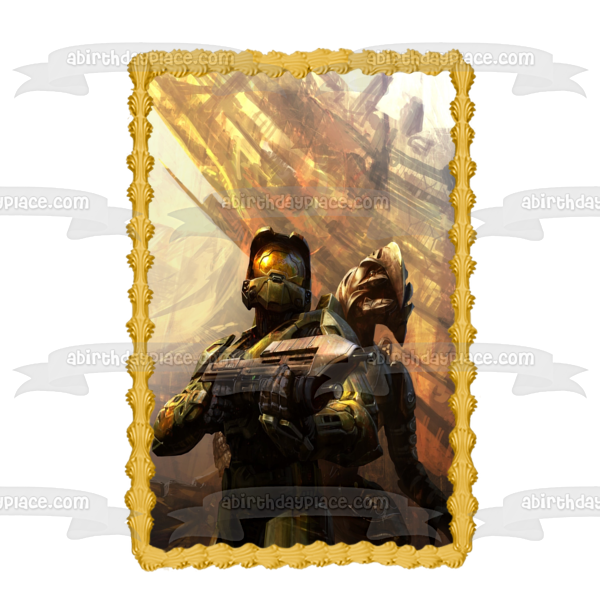 Imagen comestible para decoración de tarta de soldados de Halo Wars 3 ABPID08548 