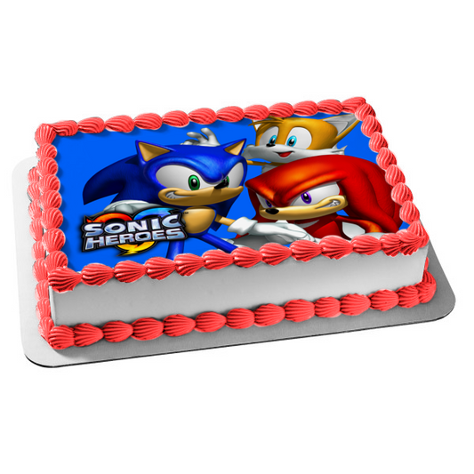 Sonic the Hedgehog Heroes Tails Knuckles the Echidna Edible Cake Topper Image ABPID08550