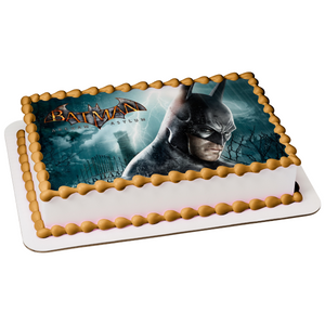 Batman Arkhav Asylum Lightening Edible Cake Topper Image ABPID08553