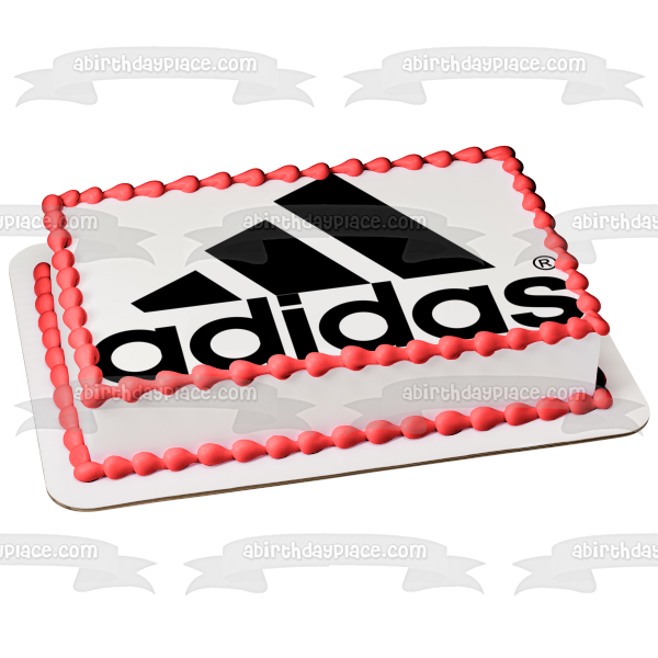 Adidas Logo Black Edible Cake Topper Image ABPID08661