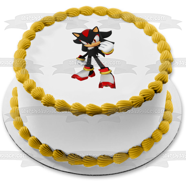 Shadow the Hedgehog Sonic the Hedgehog Edible Cake Topper Image ABPID08330