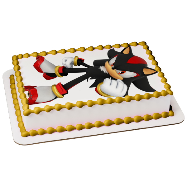 Shadow the Hedgehog Sonic the Hedgehog Edible Cake Topper Image ABPID08330