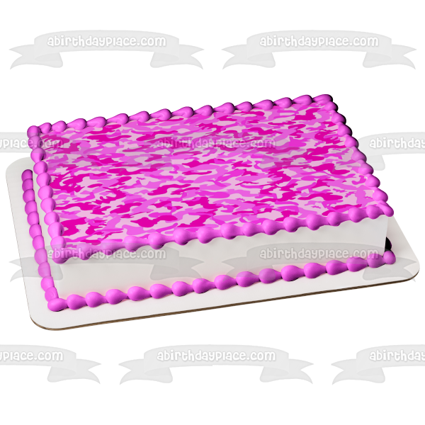 Pink Camouflage Camo Background Edible Cake Topper Image ABPID08789