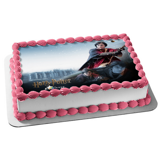 Harry Potter Playing Quidditch Edible Cake Topper Image ABPID08351