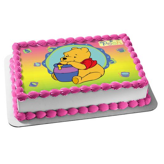 Disney Winnie the Pooh Honey Pot Cupcakes Botellas de leche Decoración comestible para tarta Imagen ABPID08379 