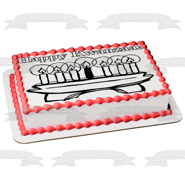 Happy Kwanzaa Kinara Mishumaa Saba Candles Edible Cake Topper Image ABPID08850