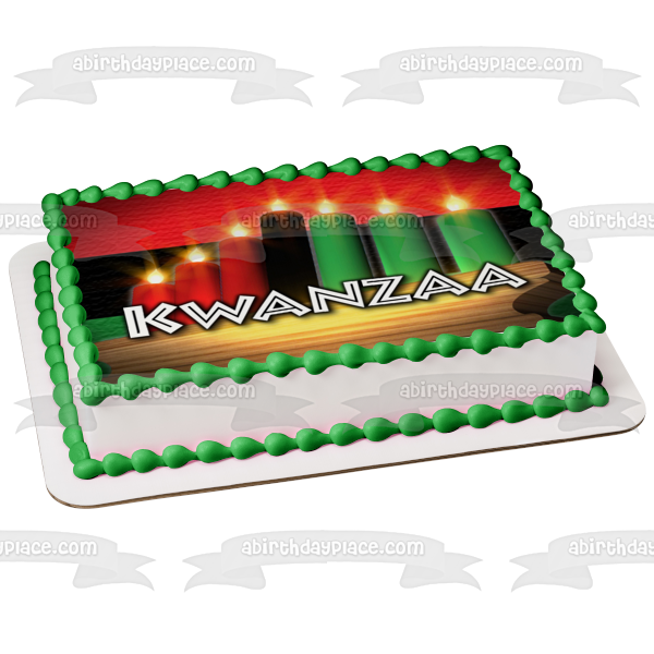 Kwanzaa Candles Red Black Green Edible Cake Topper Image ABPID09034
