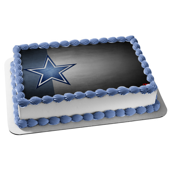 Dallas Cowboys Star NFL Blue Edible Cake Topper Image ABPID08874