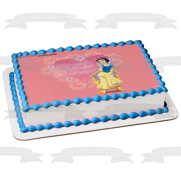 Disney Snow White Heart Ready to Sparkle Edible Cake Topper Image ABPID09050