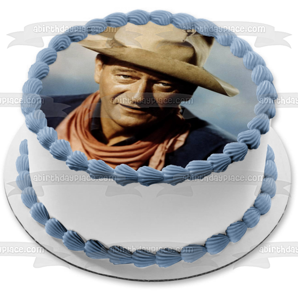 John Wayne Cowboy Hat Edible Cake Topper Image ABPID09052