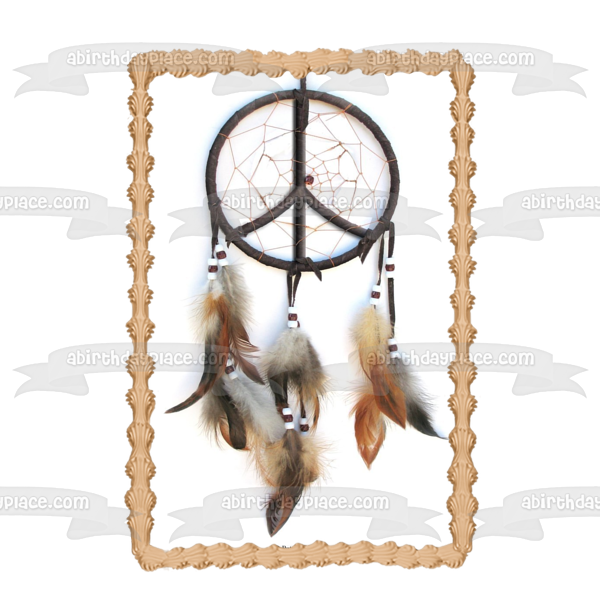 Native American Dream Catcher Feathers Edible Cake Topper Image ABPID08896