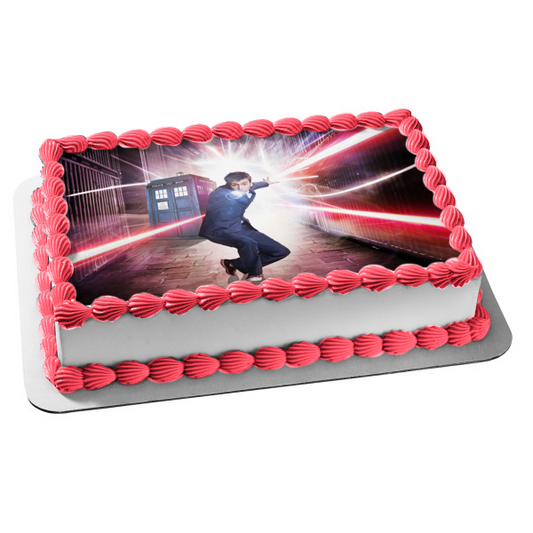 Doctor Who Tardis the Doctor Edible Cake Topper Image ABPID09053