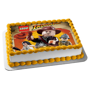 LEGO Indiana Jones Henry Jones Marion Ravenwood Edible Cake Topper Image ABPID09066