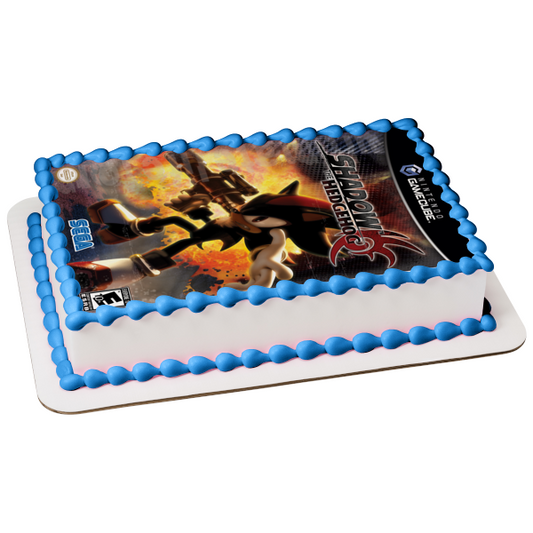 Sega Sonic Shadow the Hedgehog Cover Art Edible Cake Topper Image ABPID09072
