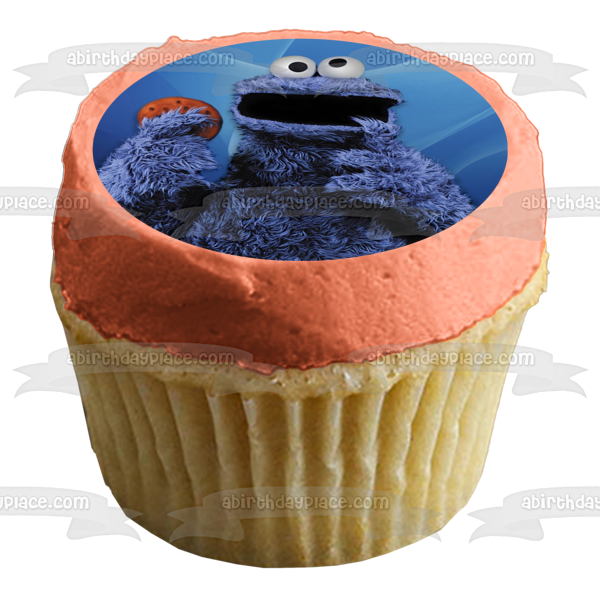 Sesame Street Cookie Monster C Is for Cookie Edible Cake Topper Image ABPID09083