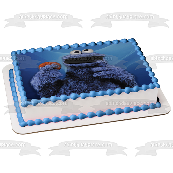Sesame Street Cookie Monster C Is for Cookie Edible Cake Topper Image ABPID09083
