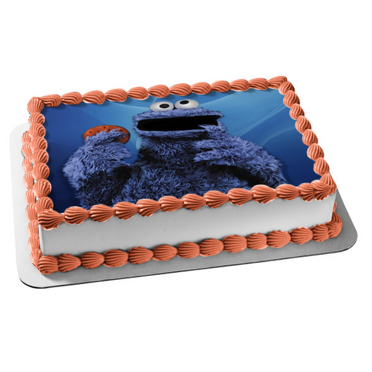 Sesame Street Cookie Monster C Is for Cookie Edible Cake Topper Image ABPID09083