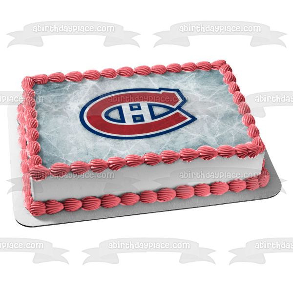 Montreal Canadiens Logo Professional Ice Hockey Team Montreal Quebec NHL Edible Cake Topper Image ABPID09086