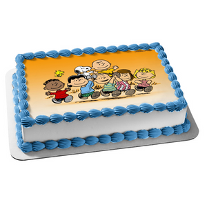 Peanuts Charlie Brown Snoopy Woodstock Linus Peppermint Patty Edible Cake Topper Image ABPID08952