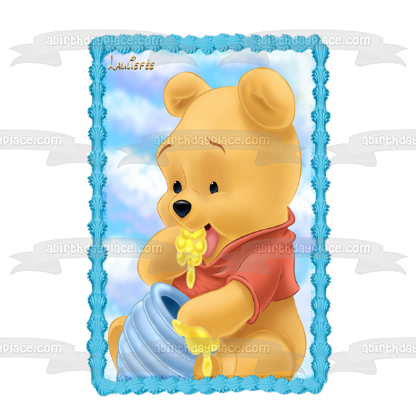 Disney Winnie the Pooh Honey Jar Edible Cake Topper Image ABPID09093