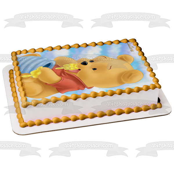 Disney Winnie the Pooh Honey Jar Edible Cake Topper Image ABPID09093