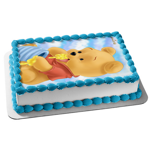 Adorno comestible para tarta con tarro de miel de Winnie the Pooh de Disney, imagen ABPID09093 