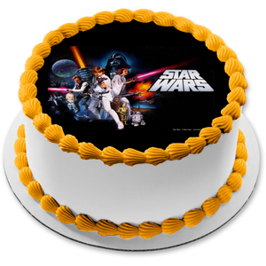 Star Wars Darth Vader Luke Skywalker Han Solo R2-D2 Edible Cake Topper Image ABPID09103