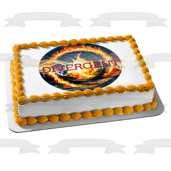 Divergent Book Cover Buildings Fire Edible Cake Topper Image ABPID08990
