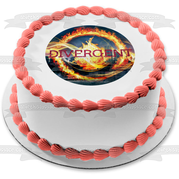 Divergent Book Cover Buildings Fire Edible Cake Topper Image ABPID08990