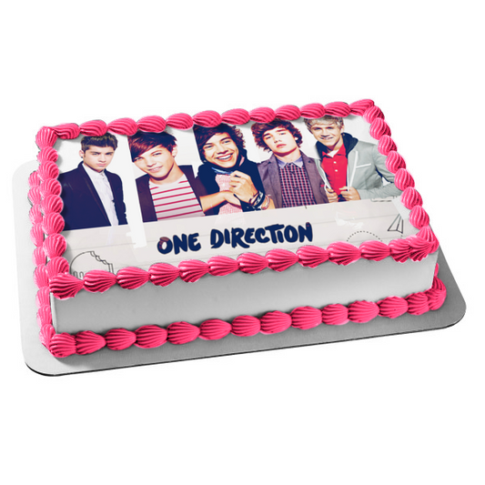 One Direction Louis Zayn Niall Liam Harry Edible Cake Topper Image ABPID08989
